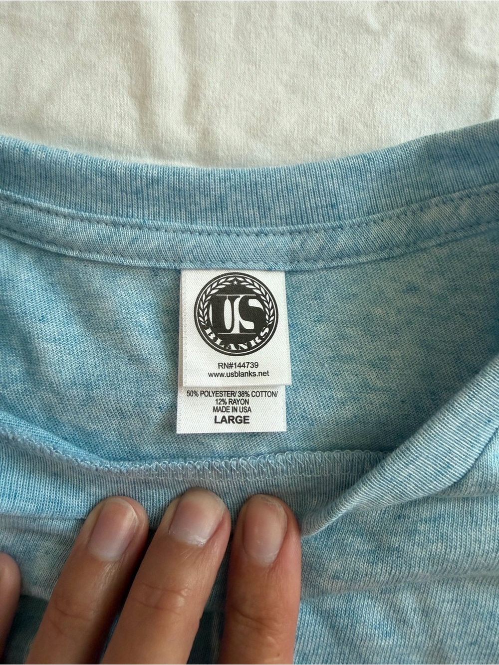 US Blanks Light Blue Tee - Large